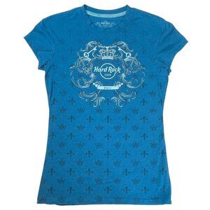 Hard Rock Cafe Phoenix Rock Couture Tee Size M Blue Crown Graphic T-Shirt